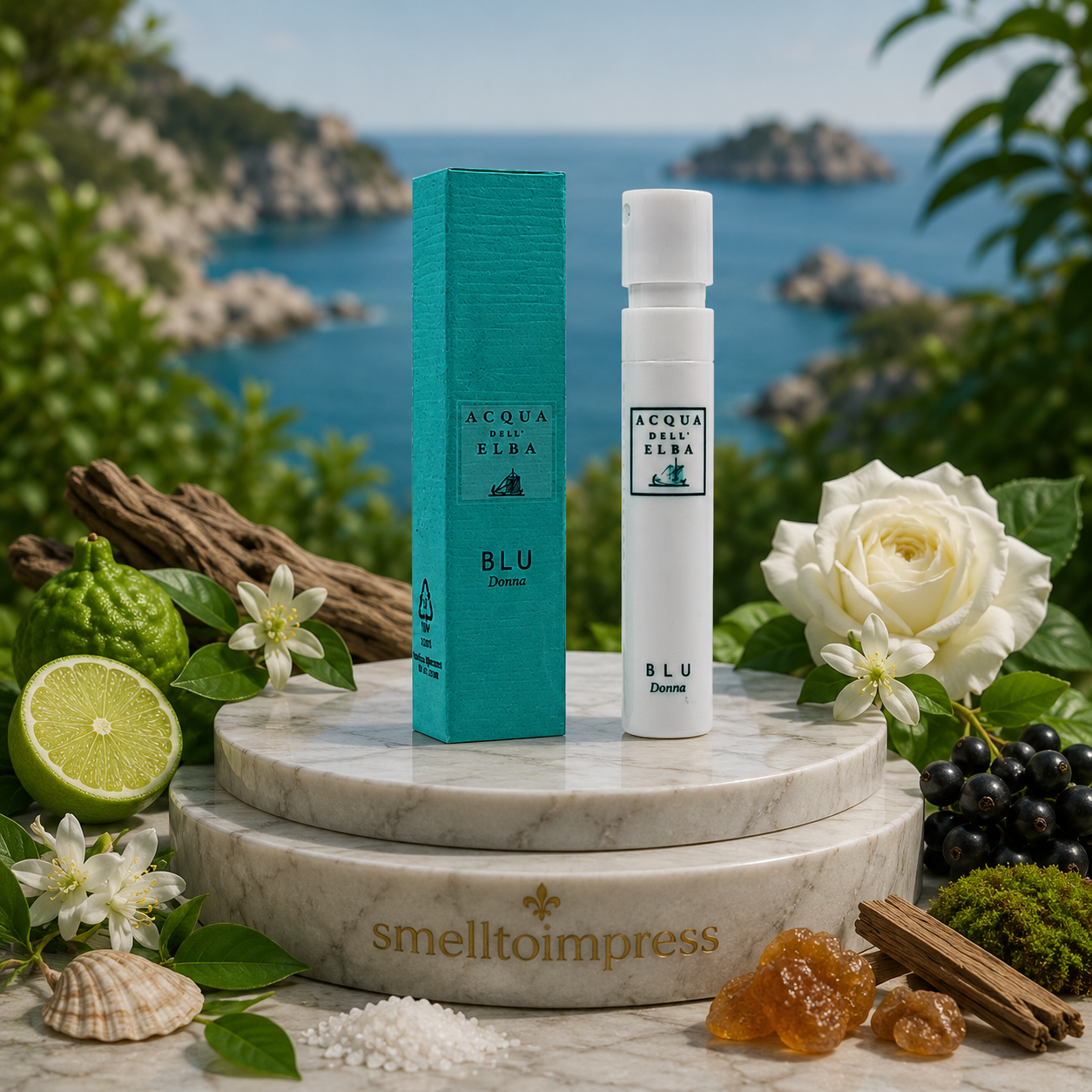 imagine cu mostră oficială de parfum Acqua dell' Elba Blue Donna 1,2 ml 0,04 fl. oz