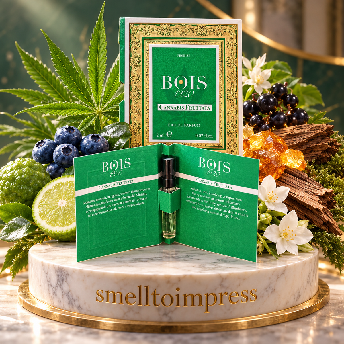imagine cu mostră oficială de parfum Bois 1920 Cannabis Fruttata 2 ml