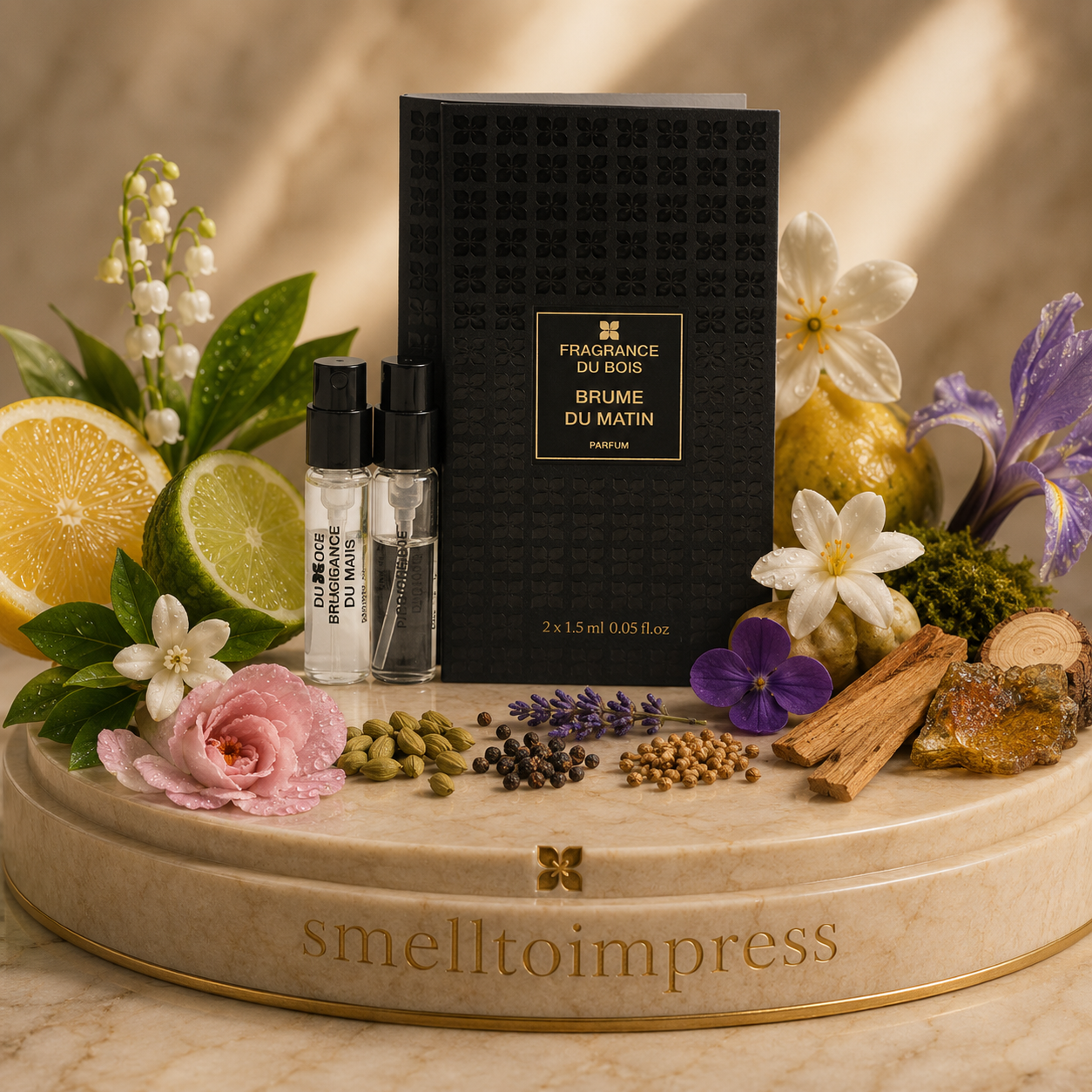 imagine cu mostră oficială de parfum Fragrance Du Bois Brume Du Matin 1,5 ml 0,05 fl. oz.