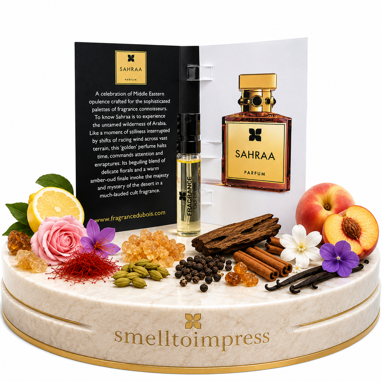 imagine cu mostră oficială de parfum Fragrance Du Bois Sahraa 1,5 ml 0,05 fl. oz.