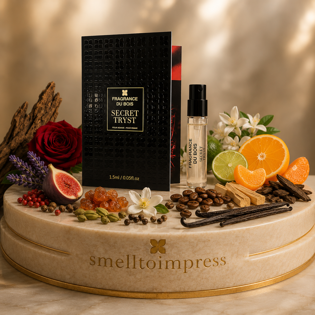 imagine cu mostră oficială de parfum Fragrance Du Bois Secret Tryst 1,5 ml 0,05 fl. oz.
