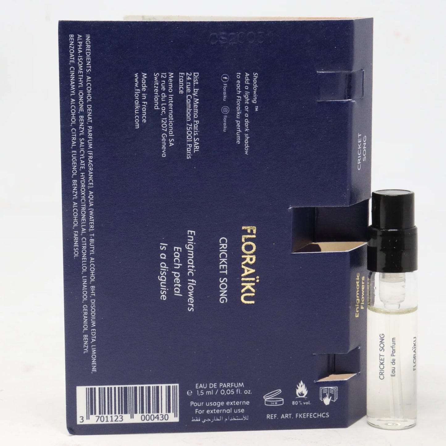 mostră oficială de parfum Floraiku Cricket Song 1,5 ml