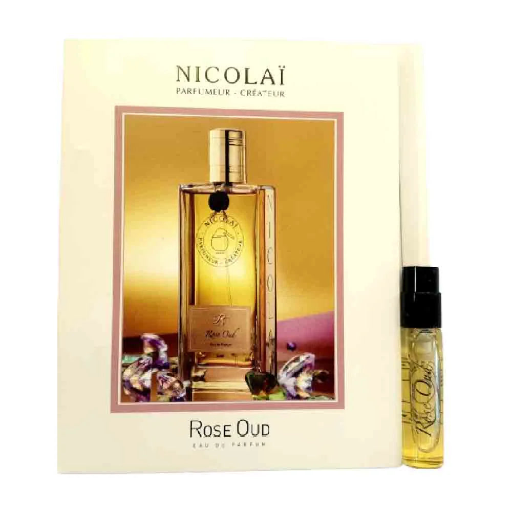 mostre oficiale de parfum ale parfumului Nicolai Rose Oud 1,8 ml 0,07 oz.