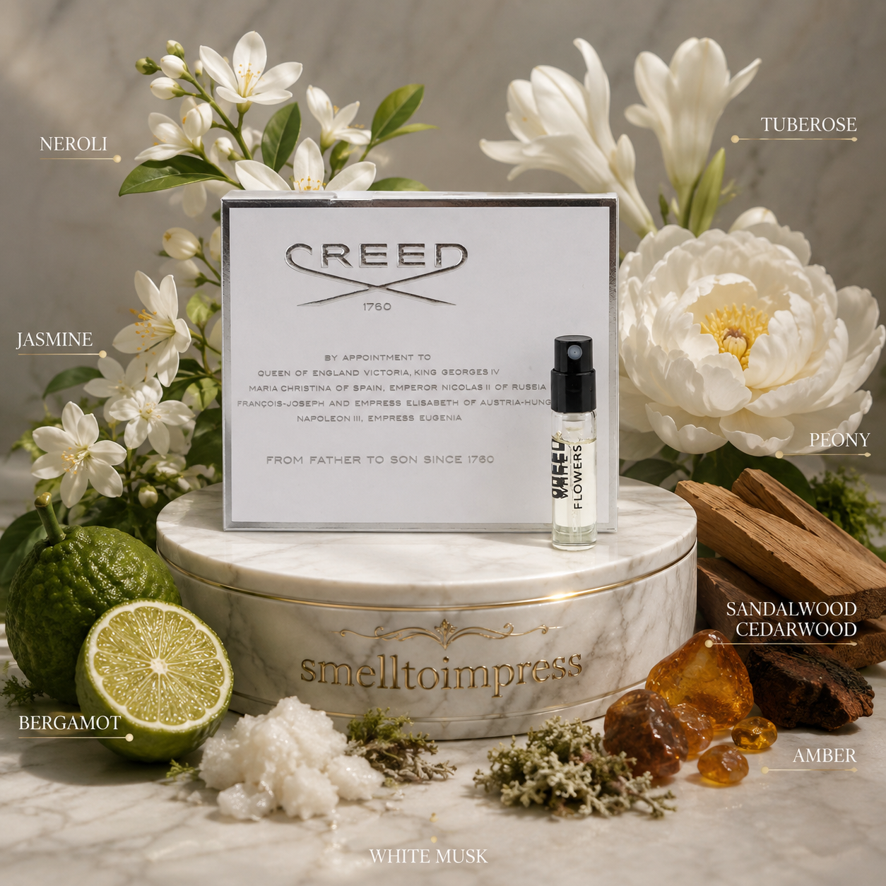 Creed White Flowers mostră oficială de parfum 2 ml 0,06 fl. oz.