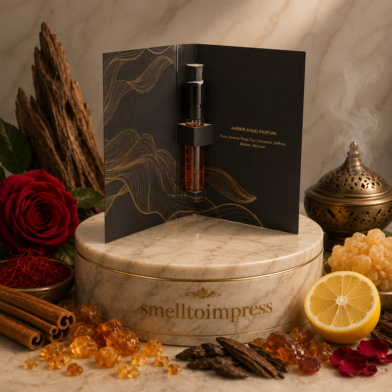 imagine cu mostră oficială de parfum Roja Amber Aoud 2 ml 0,06 fl. oz.