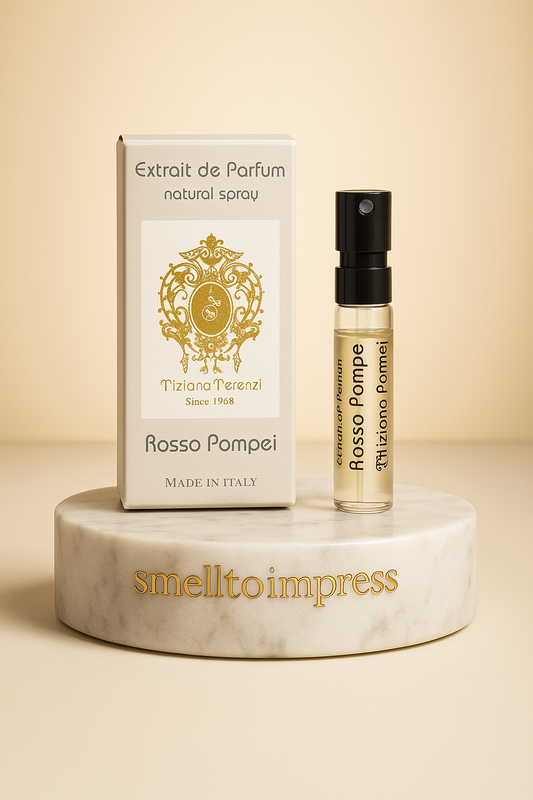 imagine cu TIZIANA TERENZI Luna Collection Rosso Pompei Extrait de parfum 0,05 OZ 1,5 ML mostră oficială de parfum