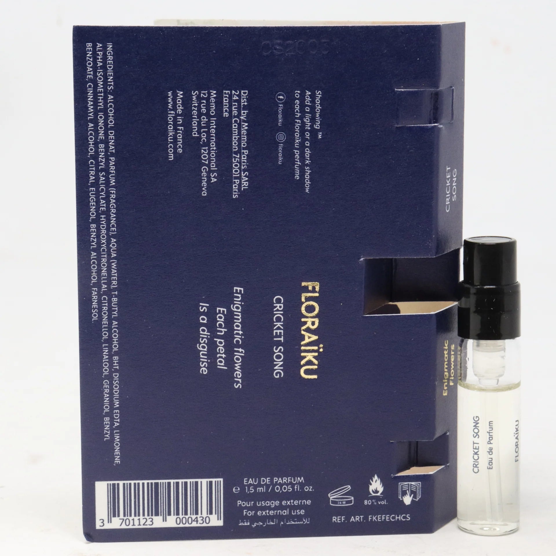 mostră oficială de parfum Floraiku Cricket Song 1.5ml 0.05 fl. oz.