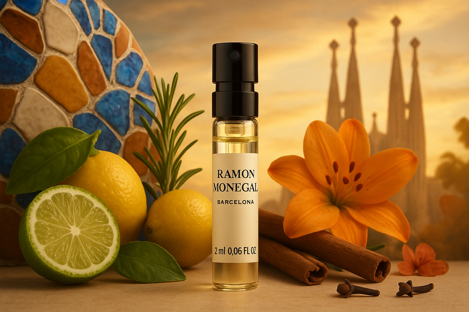 Ramon Monegal Barcelona mostra oficial de parfum 2ml 0.06 fl.o.z. tester de parfumuri