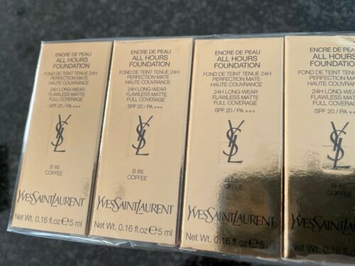 Fond de ten Yves Saint Laurent All Hours 5ml 0.16 fl. oz. mostră oficială de îngrijire a pielii, nuanța B 85 Coffee, tester de parfum